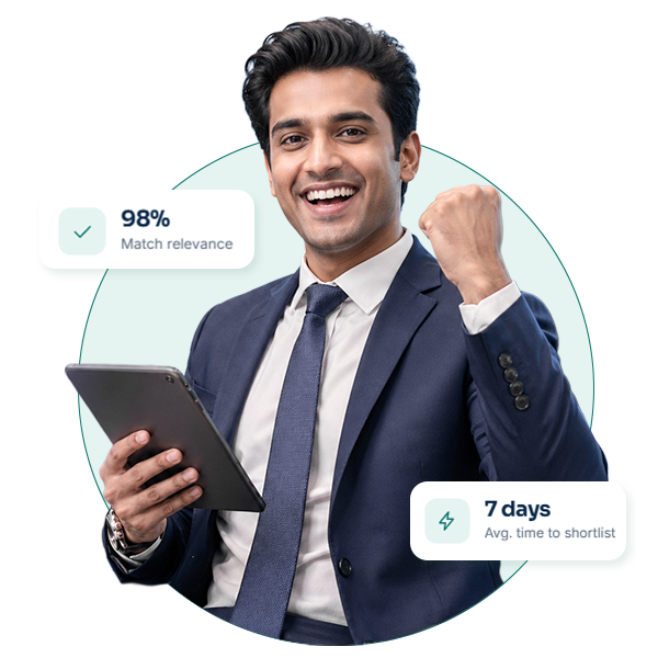 Finance professional working on hiring platform